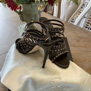 Giuseppe Zanotti Jeweled Strapped Ankle Wrap 39.5